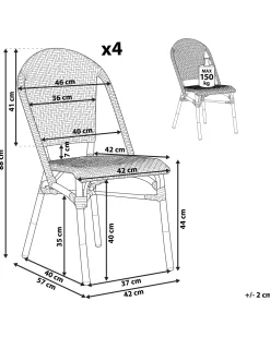 Cheap Beliani Puutarhatuolit 4Kpl Setti Sinivalkoinen Rifreddo