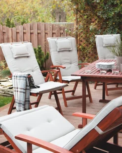 Clearance Beliani Puutarhatuolit 6Kpl Setti Harmaanbeigeilla Pehmusteilla Toscana