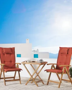 Ulkokalusteet<Beliani Puutarhatuolit 2Kpl Terrakotan Varisilla Pehmusteilla Java