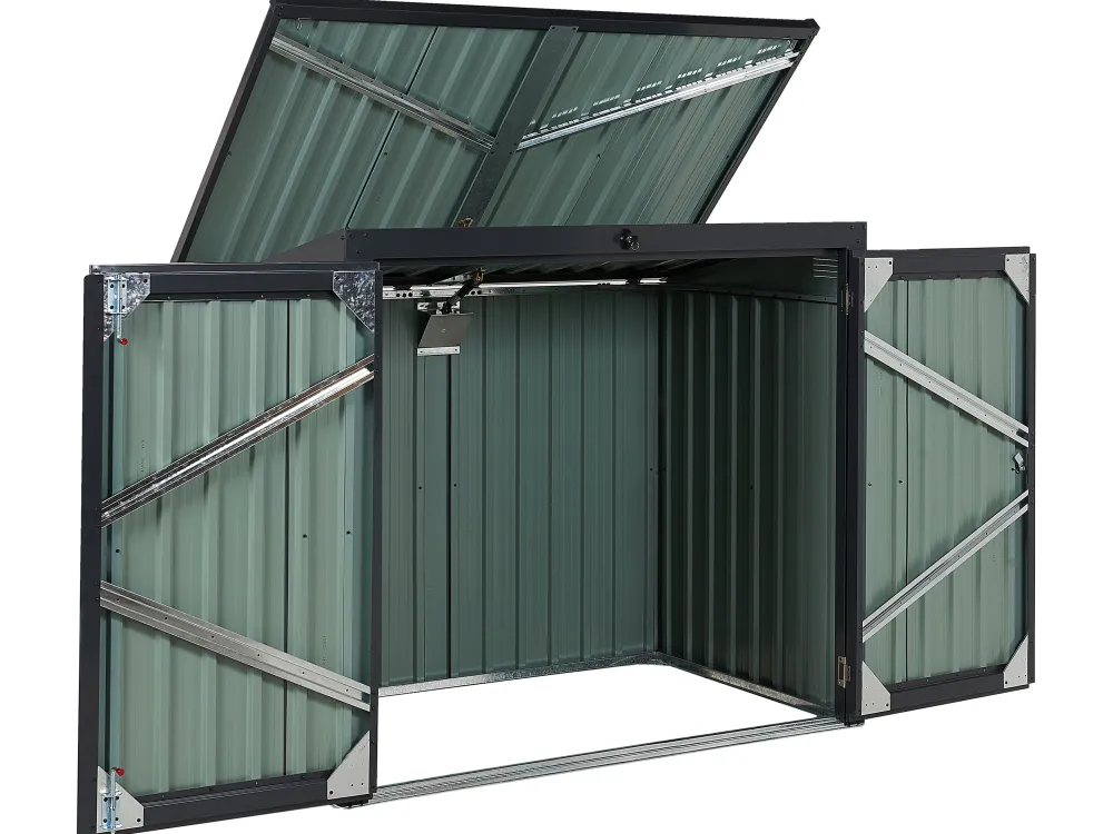 Store Beliani Puutarhavaja Teras Grafiitinharmaa 158 X 134 Cm Moena