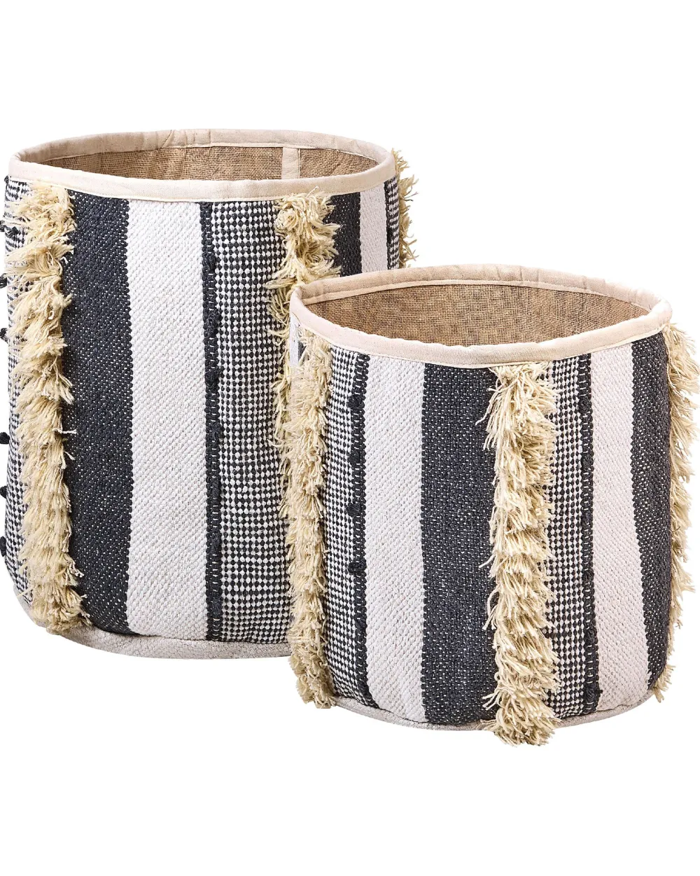 Store Beliani Puuvillakori Beige/Harmaa 2 Kpl Kotkai