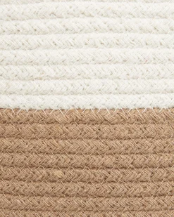 Fashion Beliani Puuvillakori Beige/Valkoinen 34 Cm 2 Kpl Ardesen