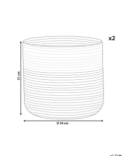 Fashion Beliani Puuvillakori Beige/Valkoinen 34 Cm 2 Kpl Ardesen