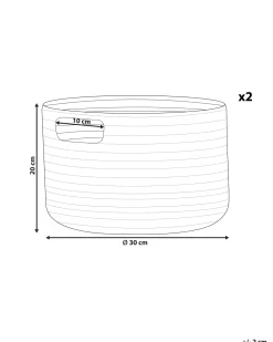 Säilytys<Beliani Puuvillakori Luonnonvari 30 Cm 2 Kpl Chiniot