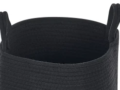 Säilytys<Beliani Puuvillakori Musta 34 Cm 2 Kpl Saryk