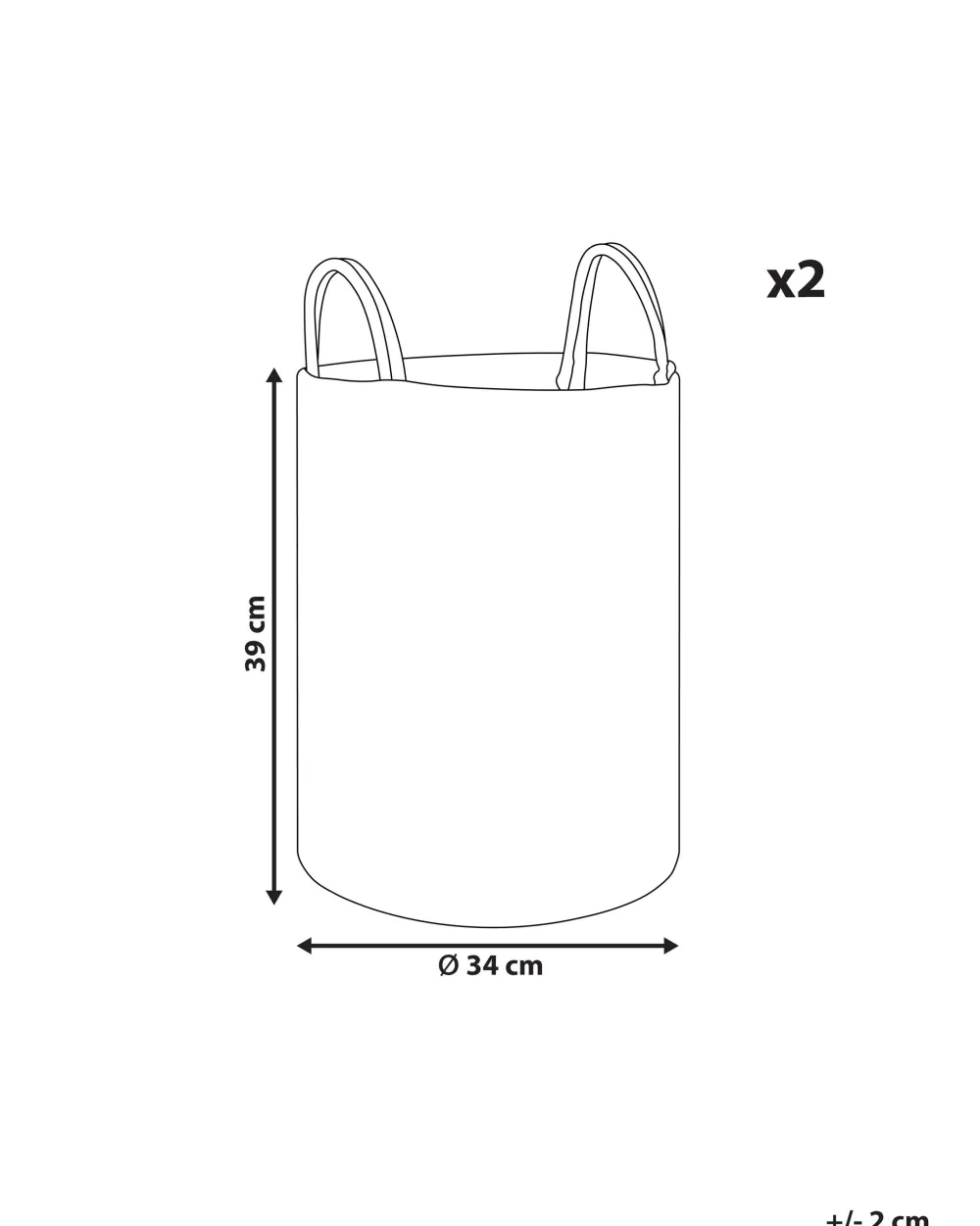 Säilytys<Beliani Puuvillakori Musta 34 Cm 2 Kpl Saryk