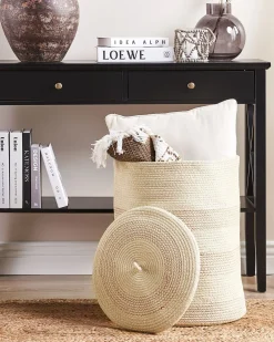 Discount Beliani Puuvillakori Vaalea Beige 44 Cm Silopi