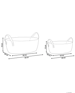 Säilytys<Beliani Puuvillakori Vaalea Beige 2 Kpl Gissar