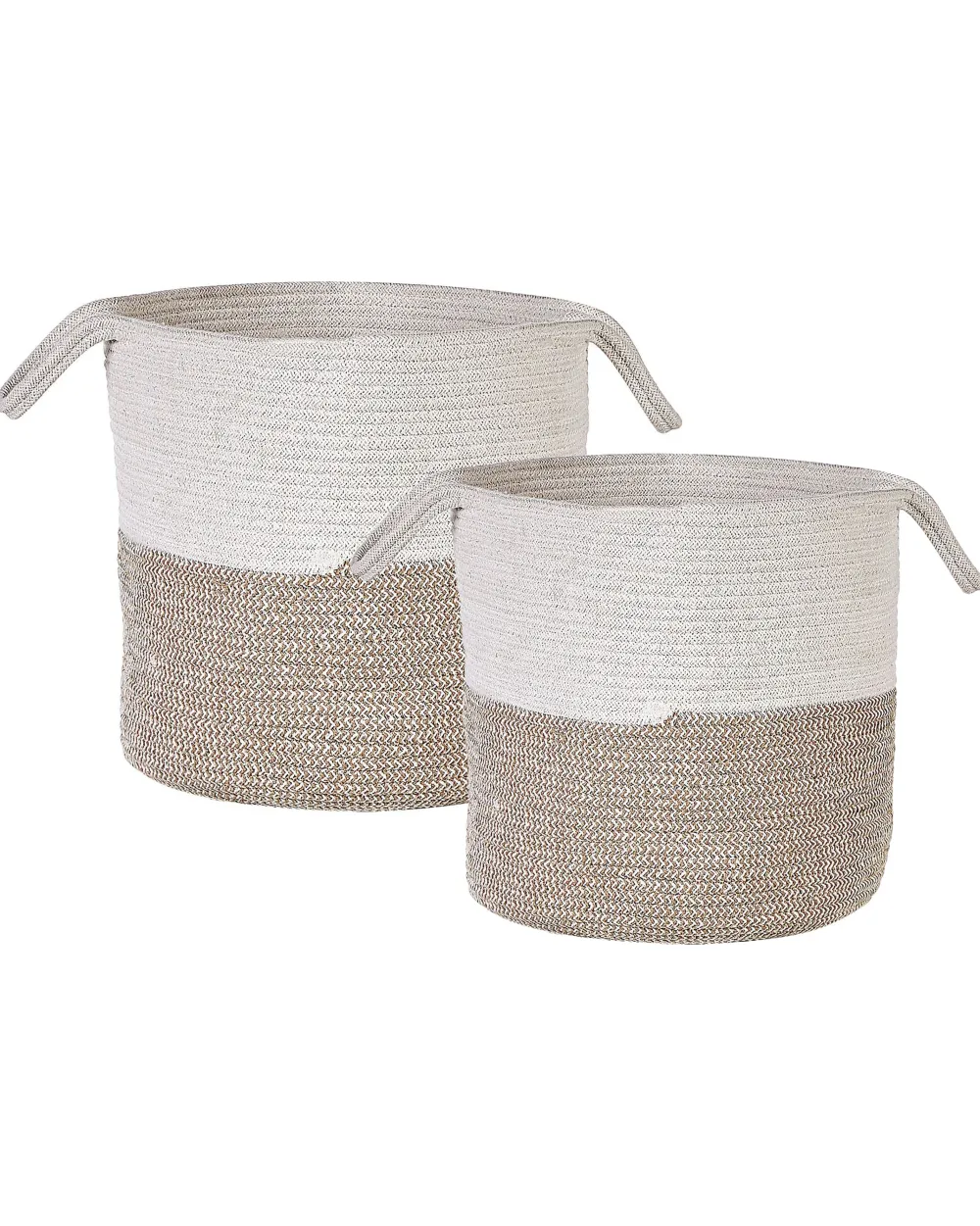 Säilytys<Beliani Puuvillakori Valkoinen/Beige 2 Kpl Pazha