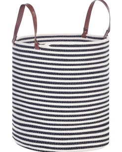 Outlet Beliani Puuvillakori Valkoinen/Musta 39 Cm Ichka