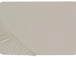 Online Beliani Puuvillalakana Muotoonommeltu Ruskeanharmaa 90 X 200 Cm Janbu