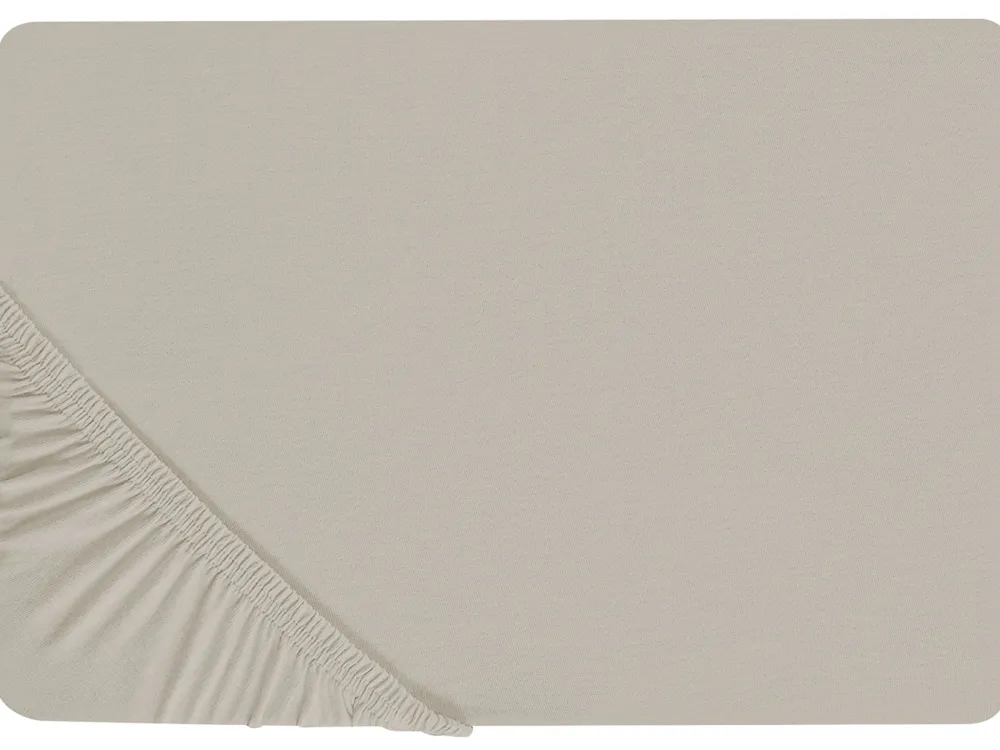 Online Beliani Puuvillalakana Muotoonommeltu Ruskeanharmaa 90 X 200 Cm Janbu