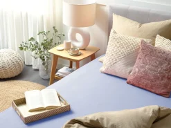 Flash Sale Beliani Puuvillalakana Muotoonommeltu Sininen 90 X 200 Cm Janbu