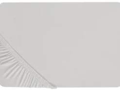 Tekstiilit<Beliani Puuvillalakana Muotoonommeltu Vaaleanharmaa 200 X 200 Cm Janbu