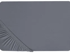 Store Beliani Puuvillalakana Muotoonommeltu Tummanharmaa 200 X 200 Cm Janbu