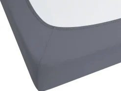 Store Beliani Puuvillalakana Muotoonommeltu Tummanharmaa 200 X 200 Cm Janbu