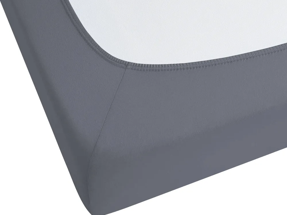 Store Beliani Puuvillalakana Muotoonommeltu Tummanharmaa 200 X 200 Cm Janbu