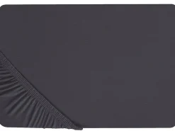 Tekstiilit<Beliani Puuvillalakana Muotoonommeltu Musta 90 X 200 Cm Hofuf