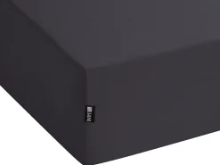 Tekstiilit<Beliani Puuvillalakana Muotoonommeltu Musta 90 X 200 Cm Hofuf