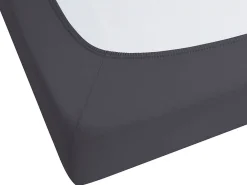 Tekstiilit<Beliani Puuvillalakana Muotoonommeltu Musta 90 X 200 Cm Hofuf