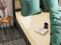 Lastenhuone<Beliani Puuvillalakana Muotoonommeltu Beige 90 X 200 Cm Janbu