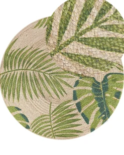 Online Beliani Pyorea Juuttimatto 140 Cm Lehtikuvioilla Bugay