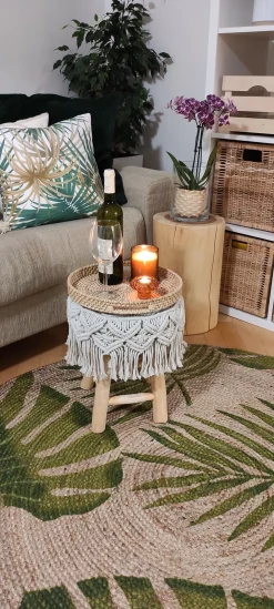 Online Beliani Pyorea Juuttimatto 140 Cm Lehtikuvioilla Bugay