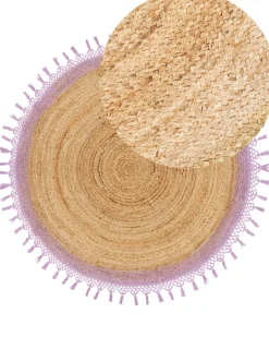 Matot<Beliani Pyorea Matto Juutti Beige/Violetti 140 Cm Marts