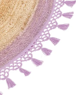 Matot<Beliani Pyorea Matto Juutti Beige/Violetti 140 Cm Marts