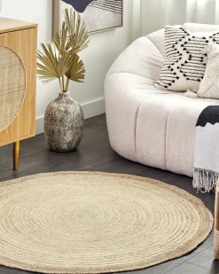 Matot<Beliani Pyorea Matto Juutti Vaalea Beige 120 Cm Menemen