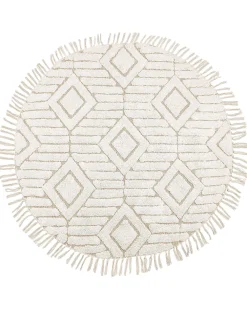 Best Beliani Pyorea Matto Puuvilla Beige 140 Cm Horasan