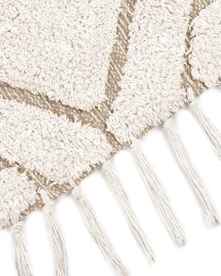 Best Beliani Pyorea Matto Puuvilla Beige 140 Cm Horasan