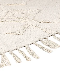 Fashion Beliani Pyorea Matto Puuvilla Vaalea Beige 140 Cm Harran