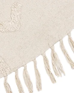 Fashion Beliani Pyorea Matto Puuvilla Vaalea Beige 140 Cm Harran