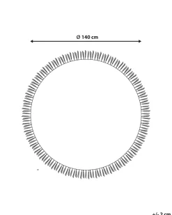 Fashion Beliani Pyorea Matto Puuvilla Vaalea Beige 140 Cm Harran