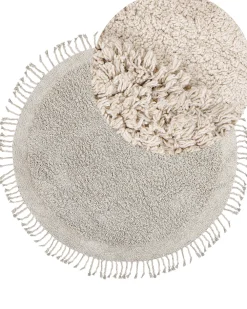 Matot<Beliani Pyorea Matto Puuvilla Vaalea Beige 140 Cm Bitlis