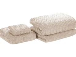 Tekstiilit<Beliani Pyyhesetti 4 Kpl Beige Puuvilla Atai