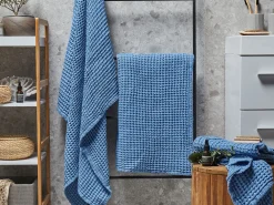 Hot Beliani Pyyhesetti 4 Kpl Sininen Puuvilla Areora