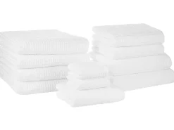 Tekstiilit<Beliani Pyyhesetti 11 Kpl Valkoinen Puuvilla Areora