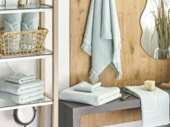 Cheap Beliani Pyyhesetti Puuvilla Mintunvihrea 9 Kpl Atiu