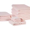 Tekstiilit<Beliani Pyyhesetti Puuvilla Pastellipinkki 9 Kpl Atiu