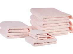 Tekstiilit<Beliani Pyyhesetti Puuvilla Pastellipinkki 9 Kpl Atiu