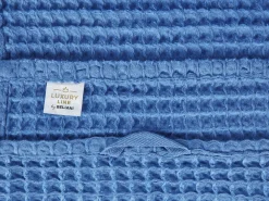 Store Beliani Pyyhesetti Puuvilla Sininen 9 Kpl Areora