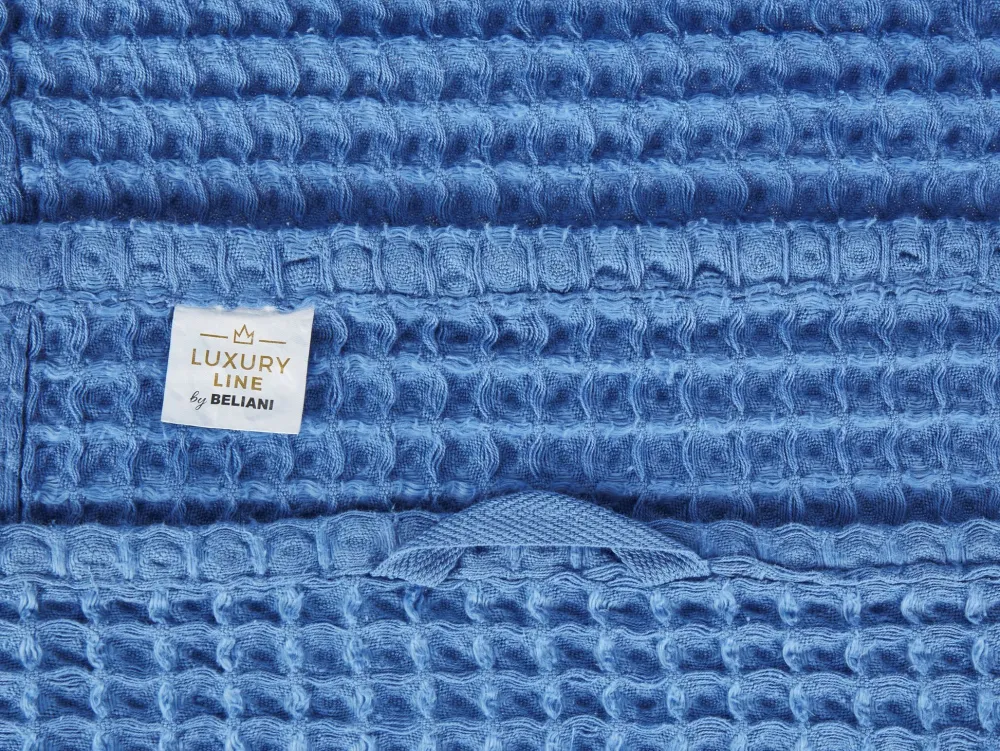 Store Beliani Pyyhesetti Puuvilla Sininen 9 Kpl Areora