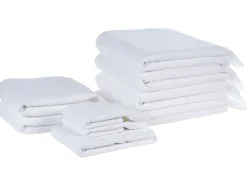 Tekstiilit<Beliani Pyyhesetti Puuvilla Valkoinen 9 Kpl Atiu