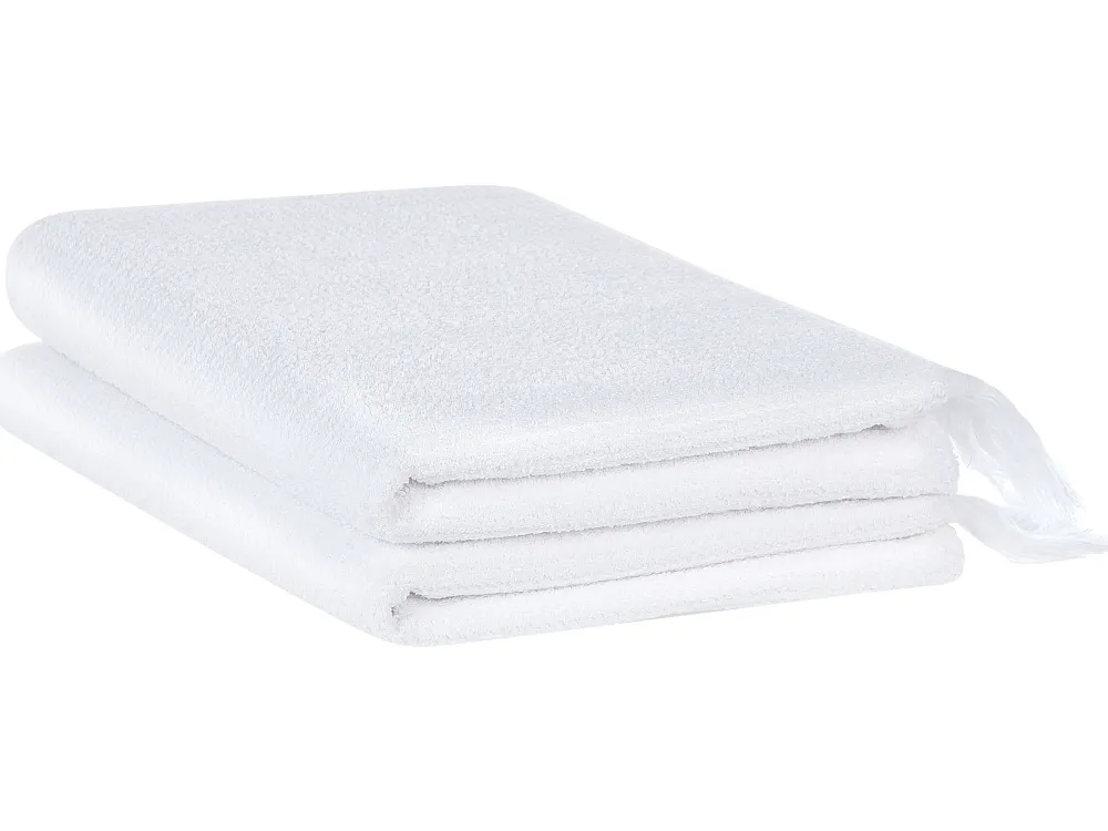 Best Sale Beliani Pyyhesetti Puuvilla Valkoinen 2 Kpl Atiu