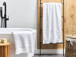 Best Sale Beliani Pyyhesetti Puuvilla Valkoinen 2 Kpl Atiu