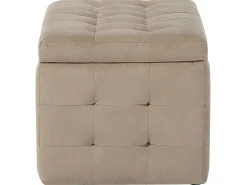 Säilytys<Beliani Rahi Sametti Säilytystila Vaaleanruskea 72 X 42 Cm Michigan