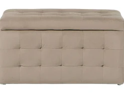 Säilytys<Beliani Rahi Sametti Säilytystila Vaaleanruskea 72 X 42 Cm Michigan