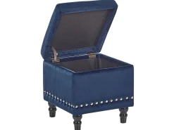 New Beliani Rahi Sametti Säilytystila Tummansininen 37 X 37 Cm Loretto